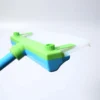 Close-up of flexible silicone blade and high-absorption microfiber pad on window squeegee