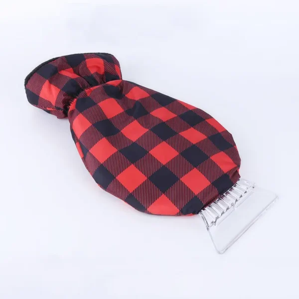 quilted-buffalo-plaid-outer-shell Red and black buffalo plaid quilted outer shell on the Icehand ice scraper glove
