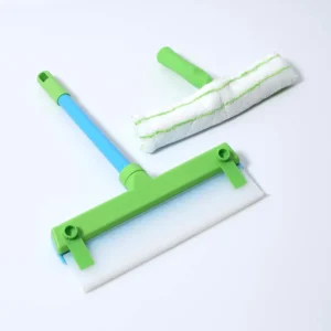 telescopic-3-in-1-window-squeegee-kit 3-in-1 window squeegee kit with 150cm long handle, washable pad, and built-in water tank