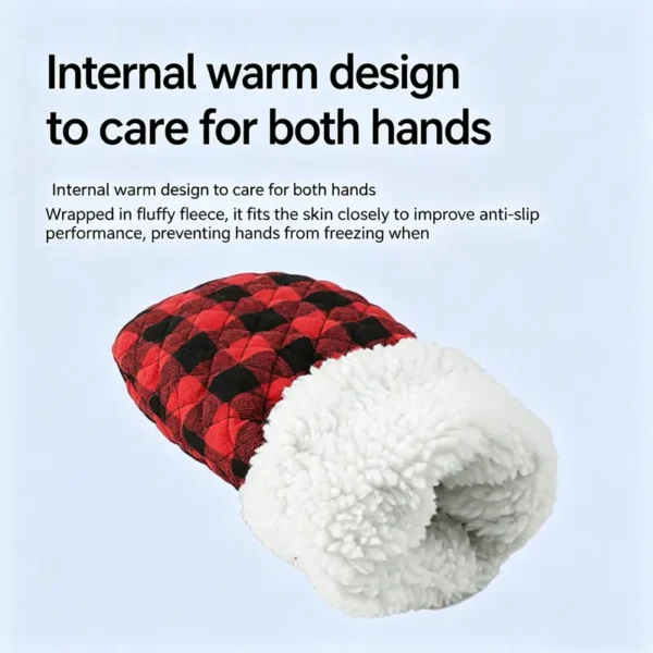 lush fleece-lined water-resistant mitt included with ice scraper