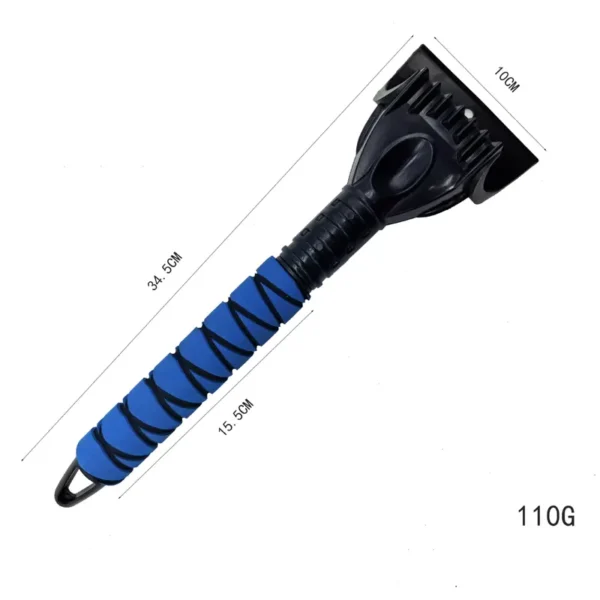 wide-coverage-ABS-blade-closeup Multi-Color Cross-Grip Ice Scraper - Durable ABS Blade, No-Slip Foam Handle for Winter Car Ice Removal
