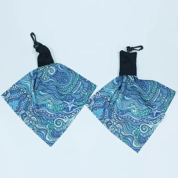 Open bottom neoprene pouch design, quick pull out microfiber cleaning cloth