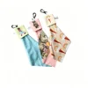 clip carabiner microfiber cleaning cloth set, orange and blue pouch for lens & screen cleaning