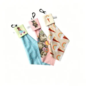 clip carabiner microfiber cleaning cloth set, orange and blue pouch for lens & screen cleaning