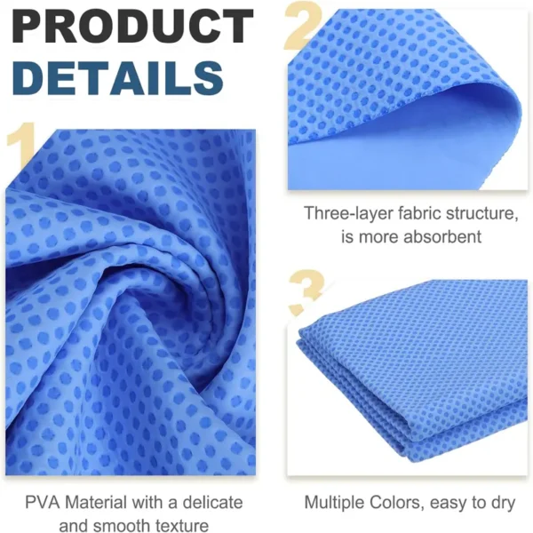Close-up of honeycomb dot PVA texture, three-layer thick absorbent car cleaning cloth